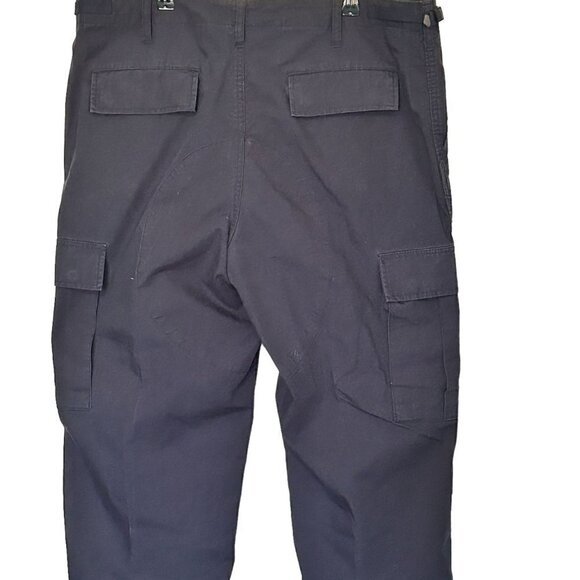 Cargo Pants Navy Blue adjustable cuff button pockets / fly, Size in description - Picture 2 of 7